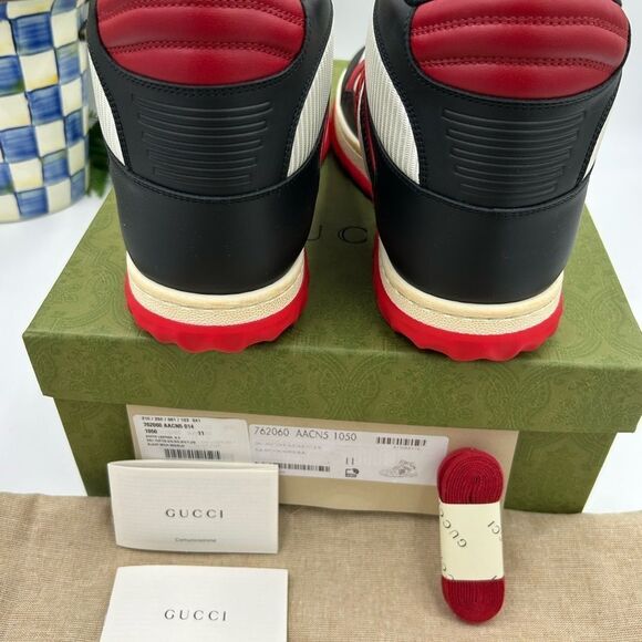Men’s Gucci MAC 80 high top leather sneakers size 11 made in Italy - Picture 7 of 10